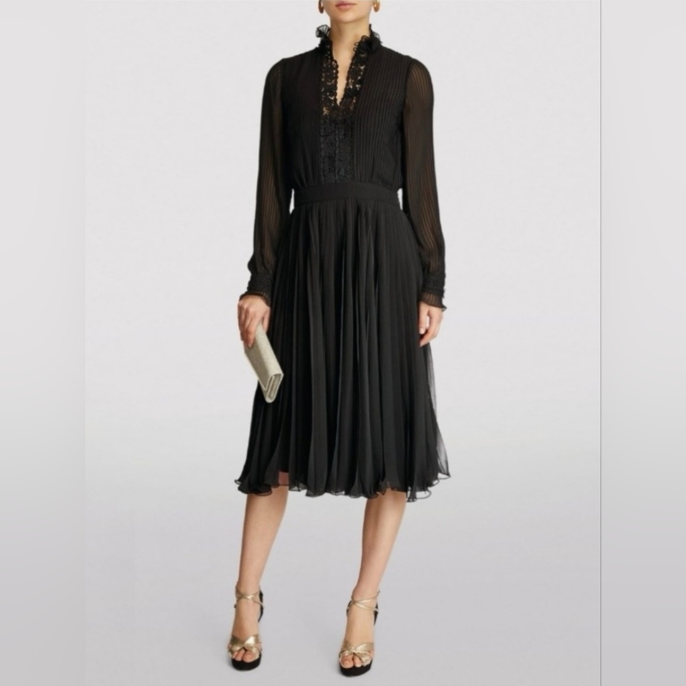 Polo Ralph Lauren Inset-Lace Georgette Dress - Picture 1 of 4